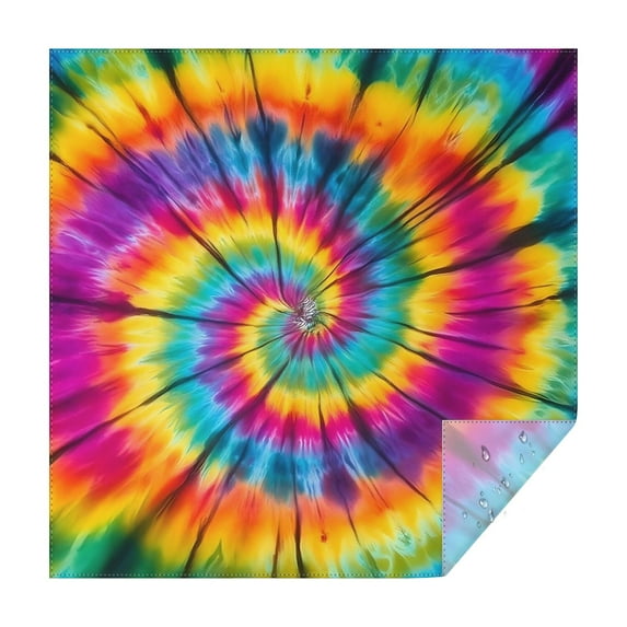 Colorful Rainbow Tie Dye Spiral Pattern Square Tablecloth,Waterproof Square Table Cover,Wipeable Spillproof Washable Table Cover for Home Kitchen Party Decor 42"X42"(107x107cm)