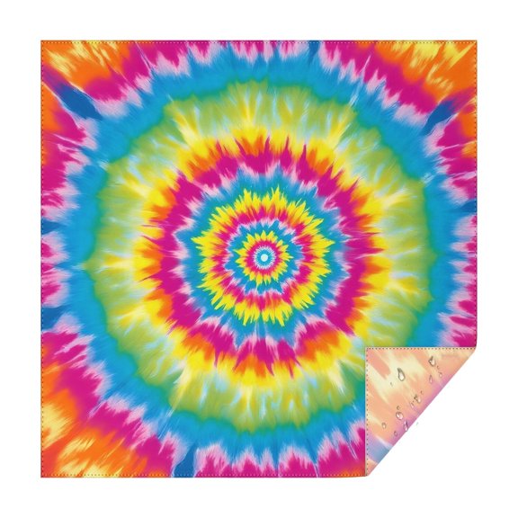 Colorful Rainbow Tie Dye Spiral Pattern Square Tablecloth,Waterproof Square Table Cover,Wipeable Spillproof Washable Table Cover for Home Kitchen Party Decor 52"x52"(132x132cm)