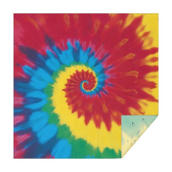 Colorful Rainbow Tie Dye Spiral Pattern Square Tablecloth,Waterproof Square Table Cover,Wipeable Spillproof Washable Table Cover for Home Kitchen Party Decor 52"x52"(132x132cm)