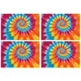 thumbnail image 1 of Colorful Rainbow Tie Dye Spiral Pattern Summer Placemats Table Placemats Set Of 4-Linen Kitchen Washable Placemats Table Mats 11.8"x17.7" Non-Slip Heat Resistant, 1 of 6