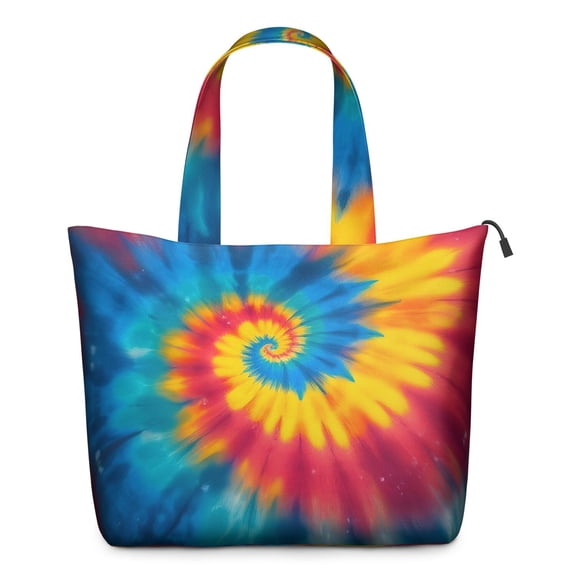 Colorful Rainbow Tie Dye Spiral Pattern Travel Tote Bags for Women Carry On,Large Weekender Bags for Women Travel,Multi Functional Duffle Bag for Work,Shopping,Sports