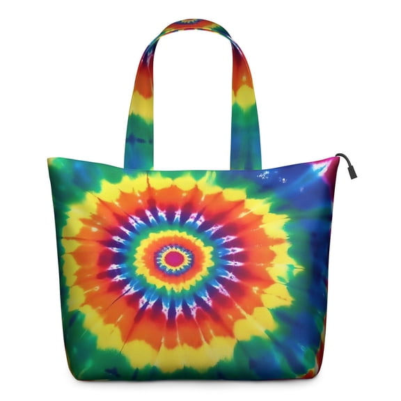 Colorful Rainbow Tie Dye Spiral Pattern Travel Tote Bags for Women Carry On,Large Weekender Bags for Women Travel,Multi Functional Duffle Bag for Work,Shopping,Sports