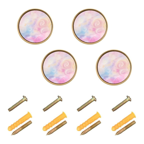 Colorful Rainbow Tie-dye Cabinet Knobs Kitchen Drawers Knobs Door Round Pulls Knob Handles Dresser Cupboard Wardrobe Decorative Set of 4