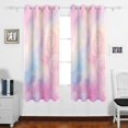 thumbnail image 1 of Colorful Rainbow Tie-dye Grommet Blackout Curtains Thermal Insulated Window Curtain Sets for Bedroom Living Room 63"L x 55"W 2 Panels, 1 of 5
