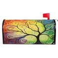 thumbnail image 1 of Colorful Rainbow Tree of Life Branch Mailbox Covers Standard Size Abstract Tree of Life Summer Spring Autumn Winter Magnetic Mail Cover Letter Post Box 21" Lx 18" W, 1 of 5