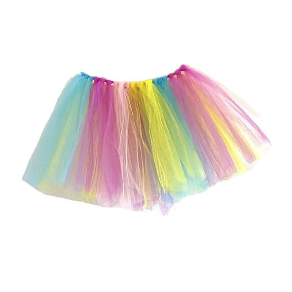 Colorful Rainbow Tutu Skirt for Girls, Multi-Layered Tulle Ballet Dress for Parties, Dance, and Costume Events