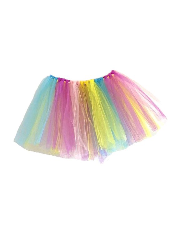 Colorful Rainbow Tutu Skirt for Girls, Multi-Layered Tulle Ballet Dress for Parties, Dance, and Costume Events