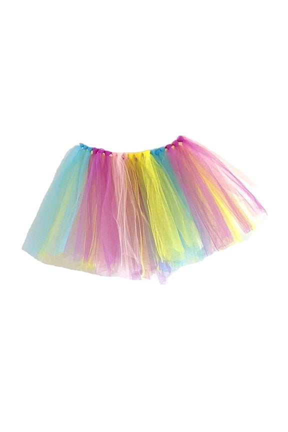 Colorful Rainbow Tutu Skirt for Girls, Multi-Layered Tulle Ballet Dress for Parties, Dance, and Costume Events