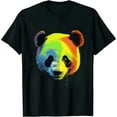thumbnail image 1 of Colorful Rainbow Vintage Shirt, Cute PANDA Lovers T-Shirt, 1 of 5