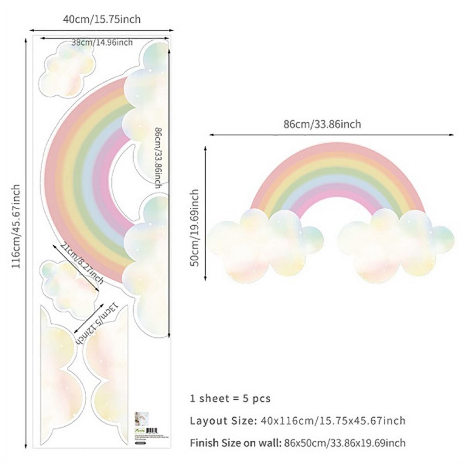 Colorful Rainbow Wall Decal,Removable Self-adhesive Wall Stickers for ...
