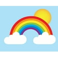 thumbnail image 1 of Colorful Rainbow With Puffy Clouds 20"X20" - Kids Children's Boy Girl Peel & Stick Sticker Vinyl Wall Decal, 1 of 1