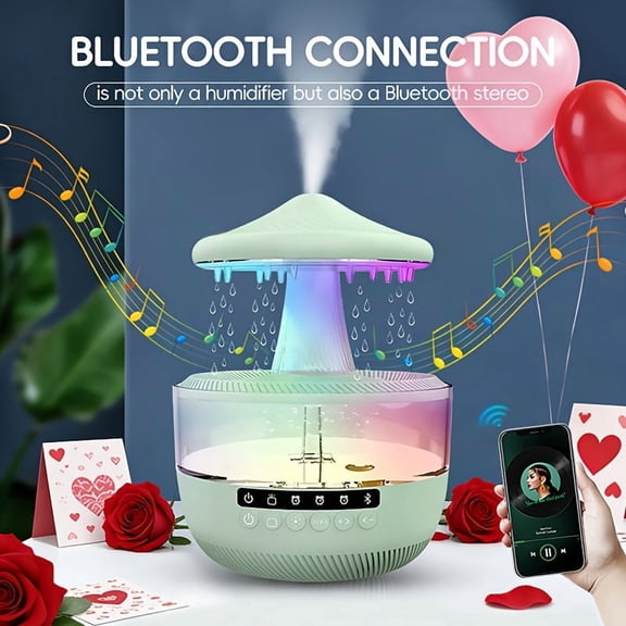 Colorful Raindrop Music Lamp | Large Capacity, Suitable for Bedroom And Office, Easy-To-Use Design, Night Light, Raindrop Aromatherapy Diffuser, Single-Room Humidifier, Perfect Valentine'S Day Gift