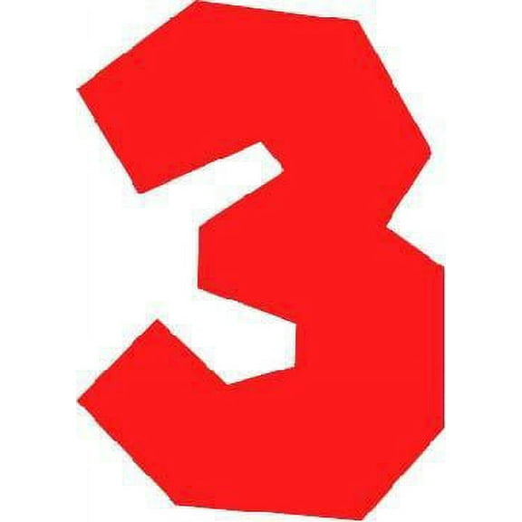 Colorful Rating Number 3 Stock Illustration Cartoon Character Wall Art Sticker Vinyl Decals Girls Boys Children Kids Room House Wall Decor Removable Sticker Peel and Stick (40x20 inch)