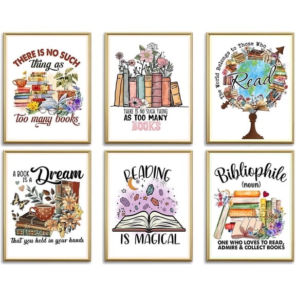 Colorful Reading Canvas Posters For Classroom Reading Corner Reading Corner, Bedroom, Livingroom, Study Room 8x10 inches Unframed