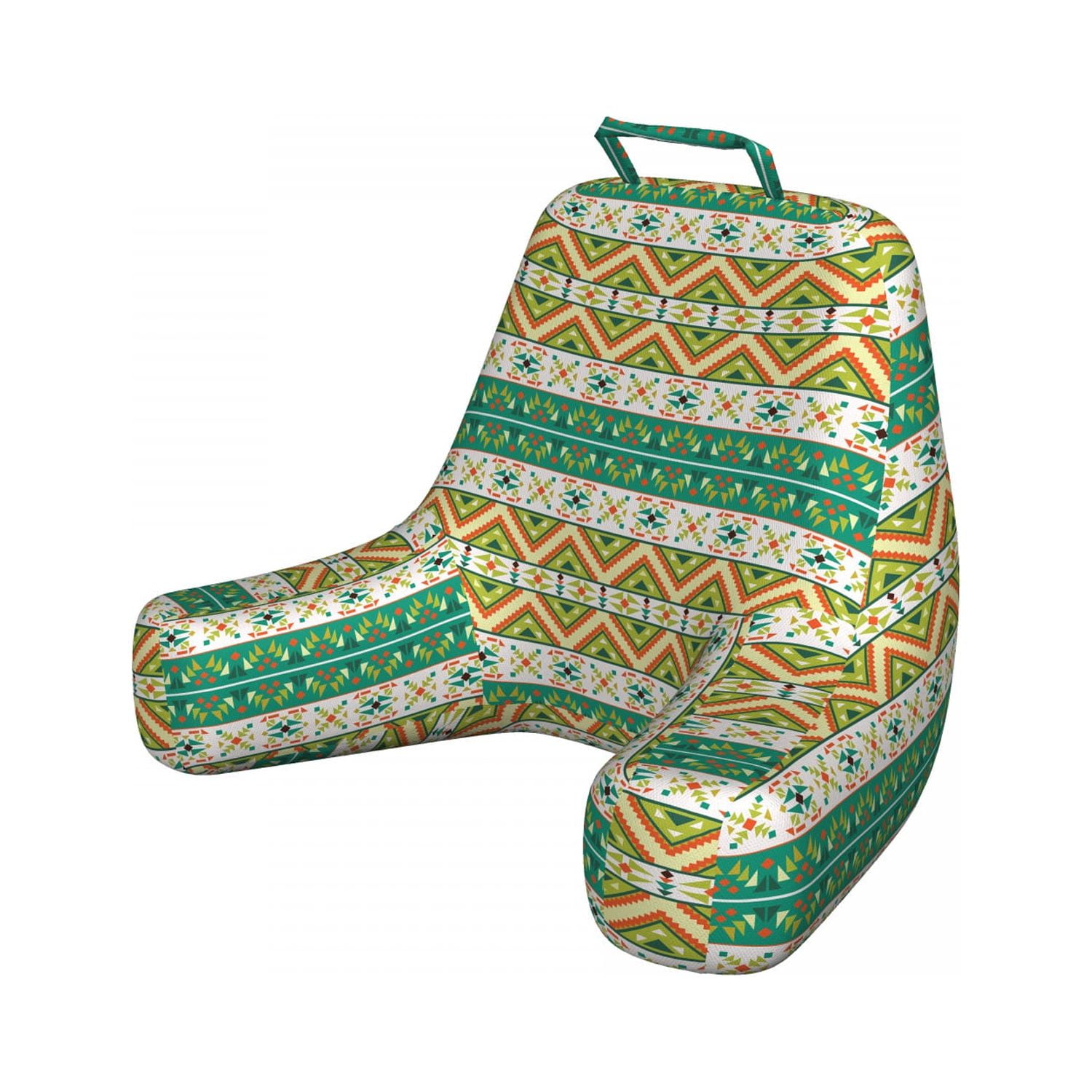 Colorful Reading Pillow, Colorful Local Motif Pattern Print, Bedrest