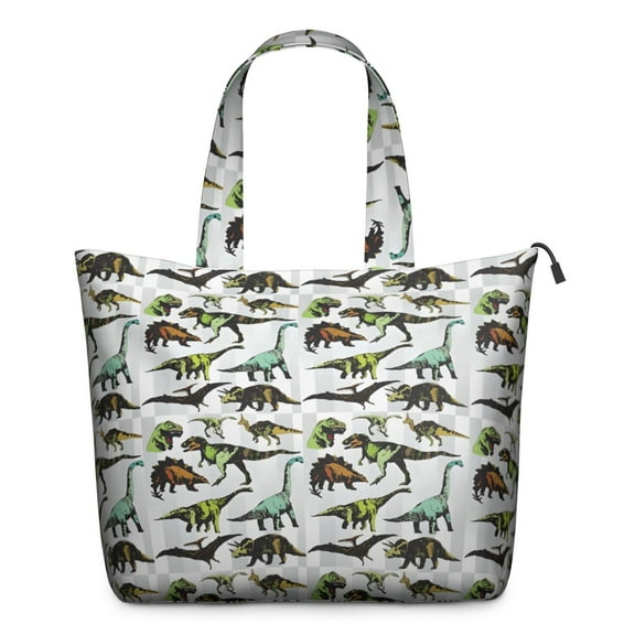 Colorful Realistic Dinosaurs Pattern Travel Tote Bags for Women Carry On,Large Weekender Bags for Women Travel,Multi Functional Duffle Bag for Work,Shopping,Sports