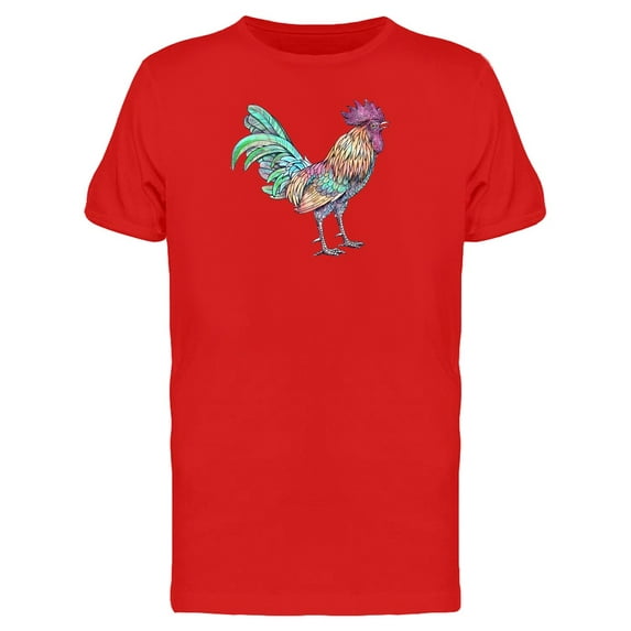 Colorful Realistic Rooster T-Shirt Men -Image by Shutterstock, Male Large
