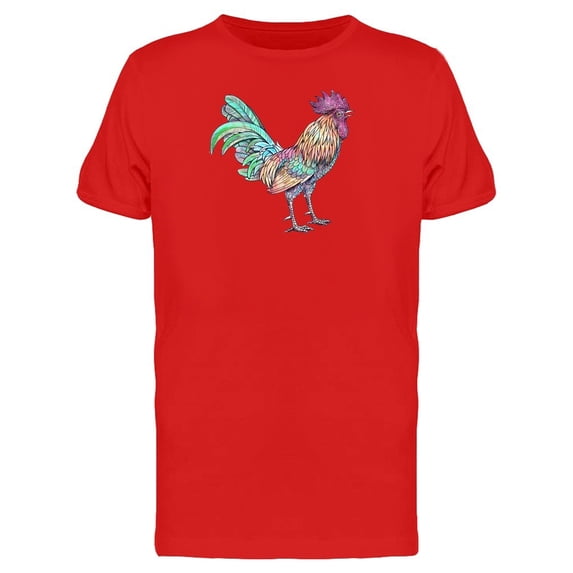 Colorful Realistic Rooster Tee Men's -Image by Shutterstock
