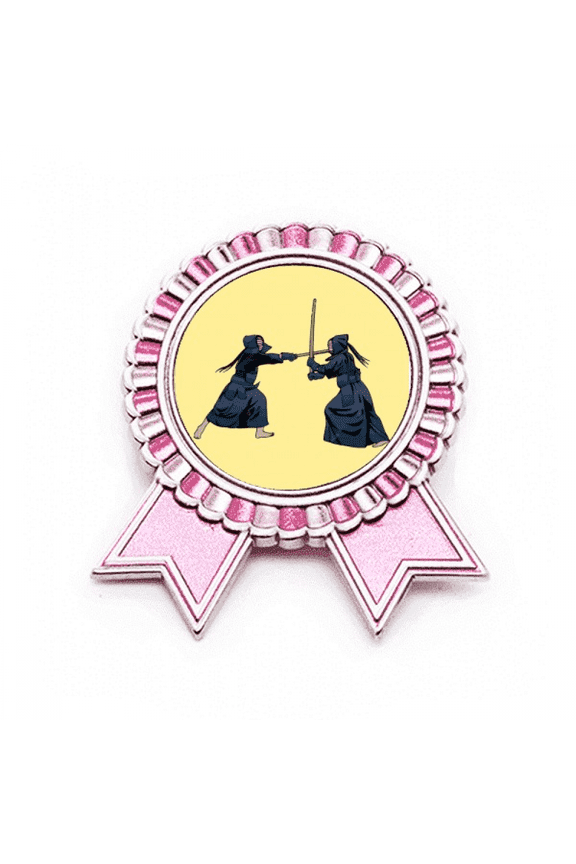 Colorful Reality Kendo Fistfight Japan Badge Brooch Pin Pink Winner Award Medal