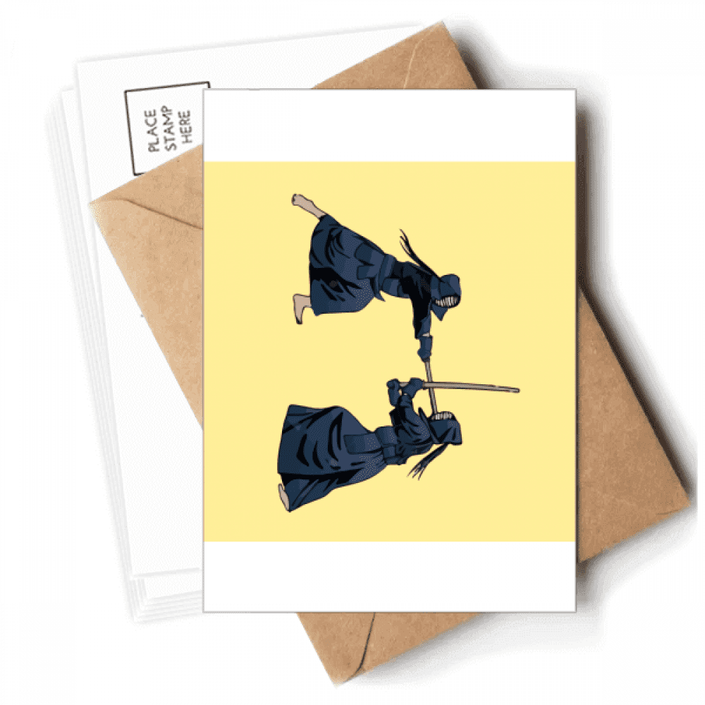 Colorful Reality Kendo Fistfight Japan Postcards Envelopes Blank Note Cards Mailing