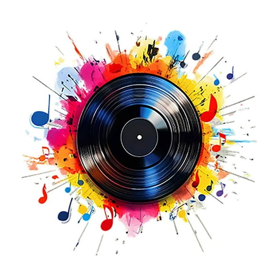 Colorful Record Wall Art Retro Music Stickers Decor For Home Office Perfect Gift For Music Lovers