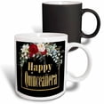 thumbnail image 1 of 3drose, Colorful Red and Pink Flowers Image of Gold Happy Quinceanera, 11oz Magic Transforming Mug, 1 of 7