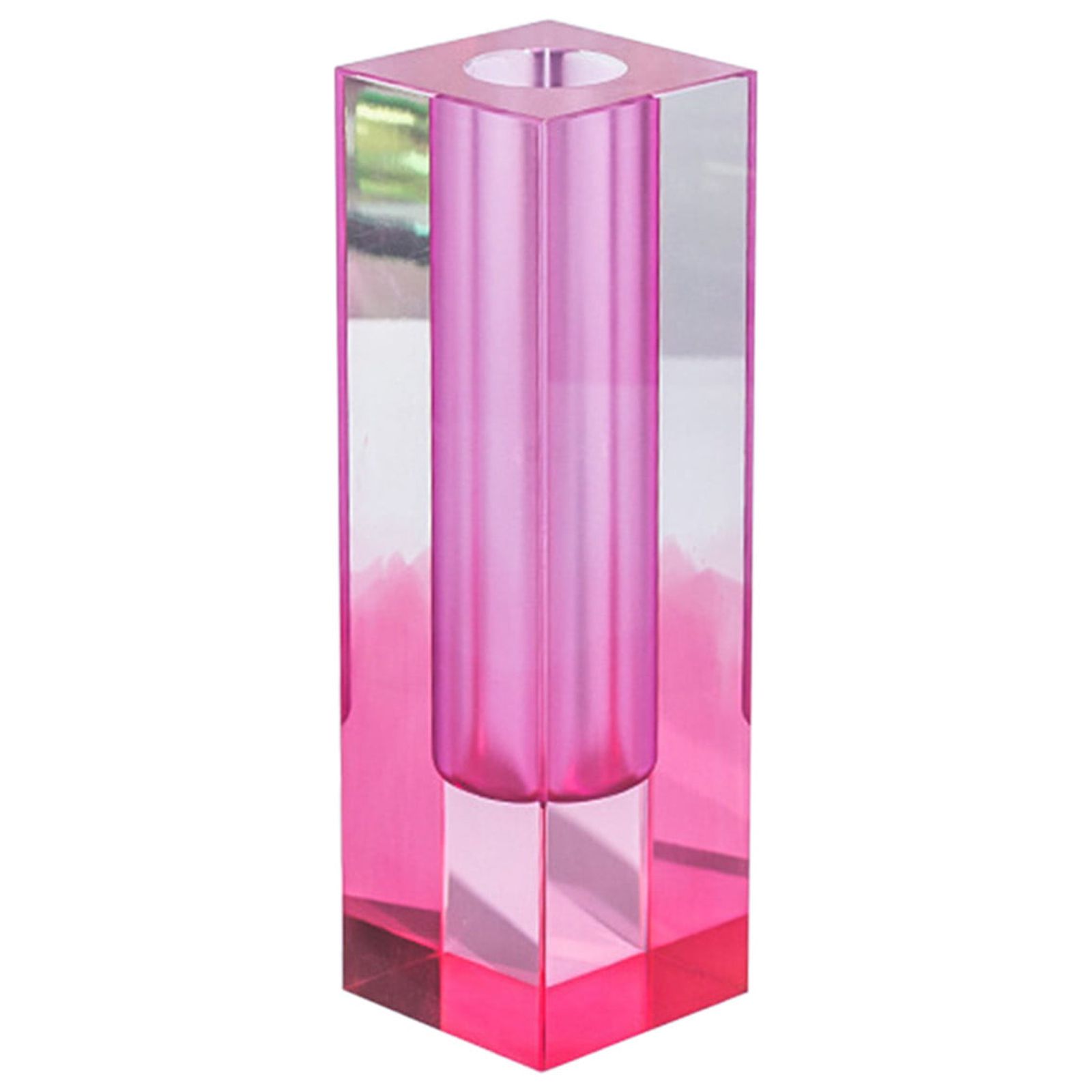 Colorful Red Dazzling Vase, Square Column, Bubble Flower Holder, Of