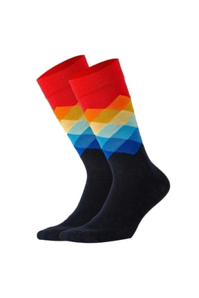 Colorful Red Diamond Argyle Pattern Socks from the Sock Panda Size: Adult Large