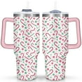 thumbnail image 1 of Colorful Red and Green Candy Cane 40 Oz Tumbler with Handle Lid and Straw Stainless Steel Double Walled Vacuum Insulated Cup Merry Christmas Gifts Tumbler for Women Men Friends Outdoor Indoor, 1 of 6