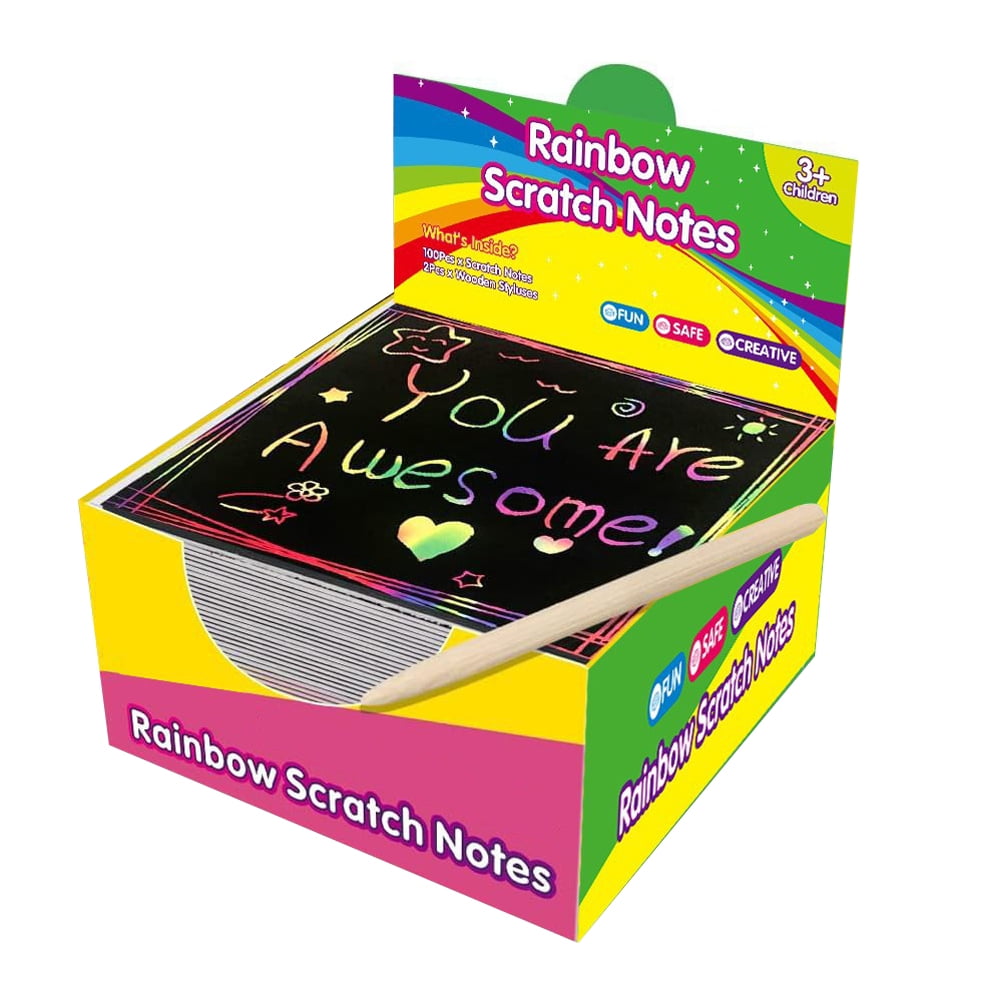 Scratch Note Patterns Colorful Reflective Scratch Art Paper Mini Notes Artistic Drawing Set ...