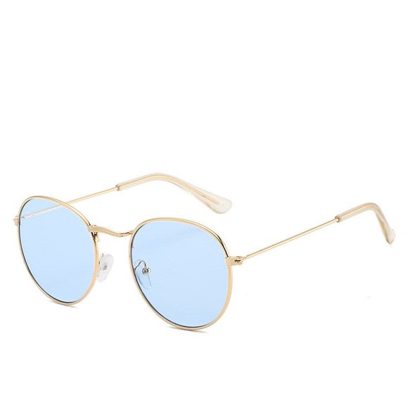 Colorful Reflective Sunglasses Metal Frame Trend Eyewear With HD Lenses For Unisex Eye Protection