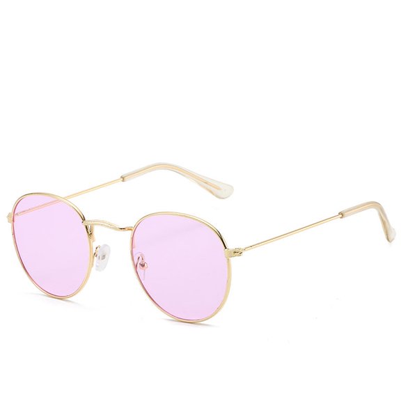 Colorful Reflective Sunglasses Metal Frame Trend Eyewear With HD Lenses For Unisex Eye Protection