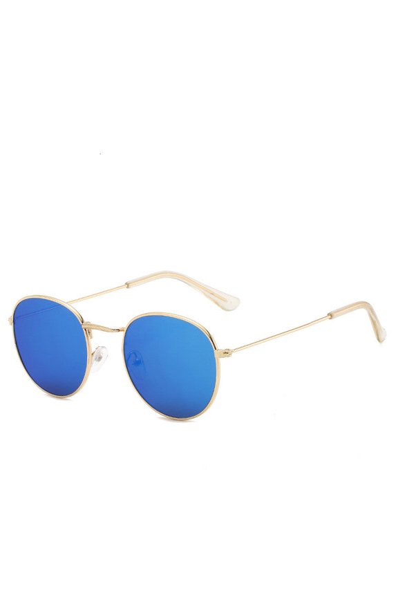 Colorful Reflective Sunglasses Metal Frame Trend Eyewear With HD Lenses For Unisex Eye Protection