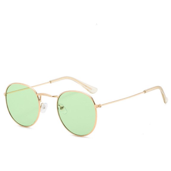 Colorful Reflective Sunglasses Metal Frame Trend Eyewear With HD Lenses For Unisex Eye Protection