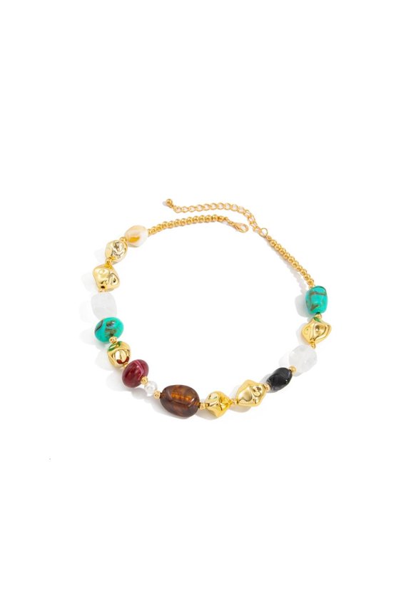 Colorful Resin Beads Bohemian Chokers Necklace Elegant Retro Palaces Jewelry