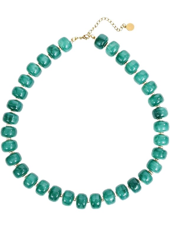 Colorful Resin Chunky Beaded Choker Necklace for Women, Summer Beach Jewelry