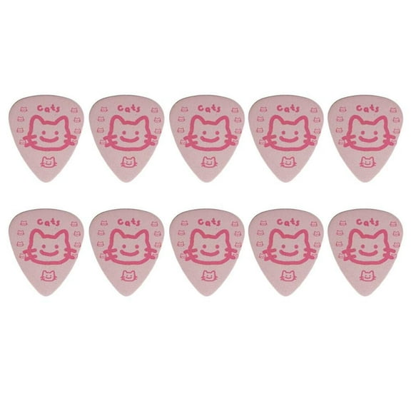 Colorful Resin Guitar Picks with Kitten Pattern for Acoustic Guitar, Electric Guitar, Bass, and Ukulele, Suitable for Beginners and Professionals in Various Music Scenes