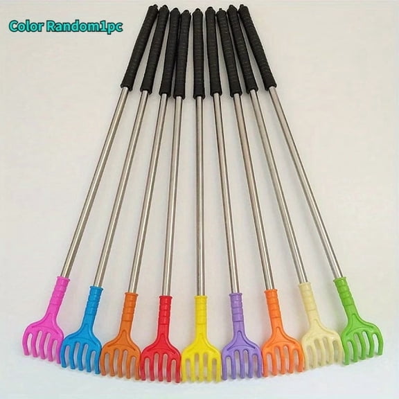 Colorful Retractable Back Scratcher and Massager - 16 Inch Stainless Steel Anti-Itch Claw for Seniors and Individuals with Limited Mobility