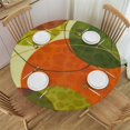 Colorful Retro Abstract Print Round Fitted Stretch Tablecloth Elastic