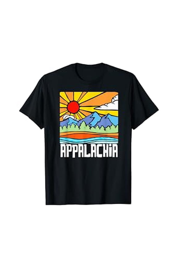 Colorful Retro Appalachian Mountain Nature Graphic T-Shirt for Unique Style