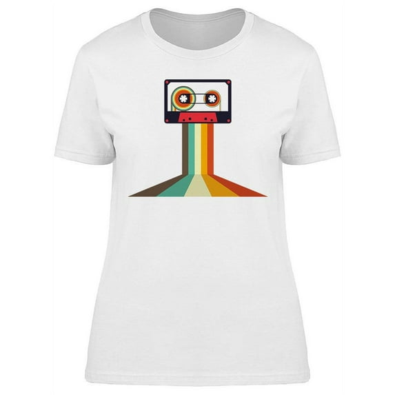 Colorful Retro Cassette T-Shirt Women -Image by Shutterstock, Female XX-Large