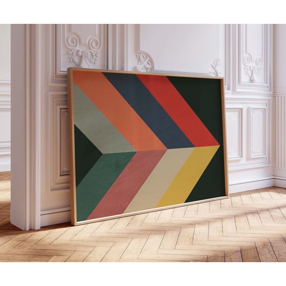 Colorful Retro Chevron Wall Poster Art , Poster Print Only