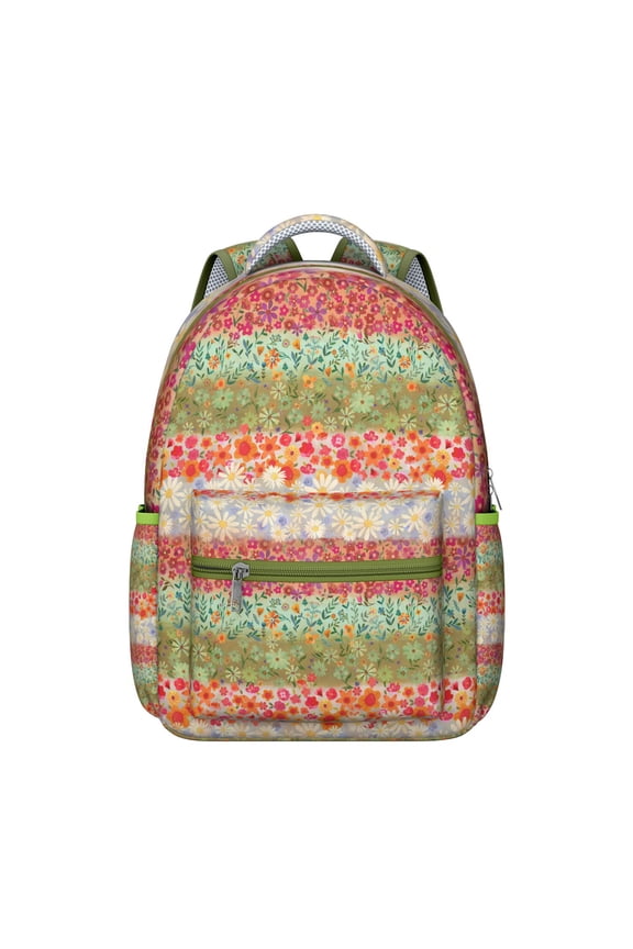 Colorful Retro Hippie School Backpack for Student, Durable Waterproof Oxford Cloth with Tribal Folk Style Pattern, Adjustable Straps, Large Capacity Bohemian Vintage Travel Bag