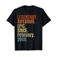 thumbnail image 1 of Colorful Retro Legendary Since February 2008 T-Shirt for 12 Years Old Celebrations, 1 of 5