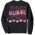 thumbnail image 1 of Colorful Retro Nurse Sweatshirt for Valentine’s Day - Perfect Gift for ER ICU NICU RNs, 1 of 5