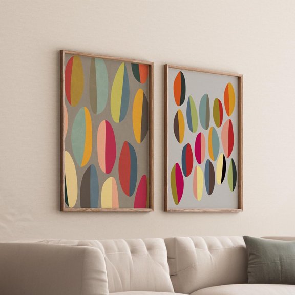 Colorful Retro Prints Set 2 Unframed Paper Print 8x12