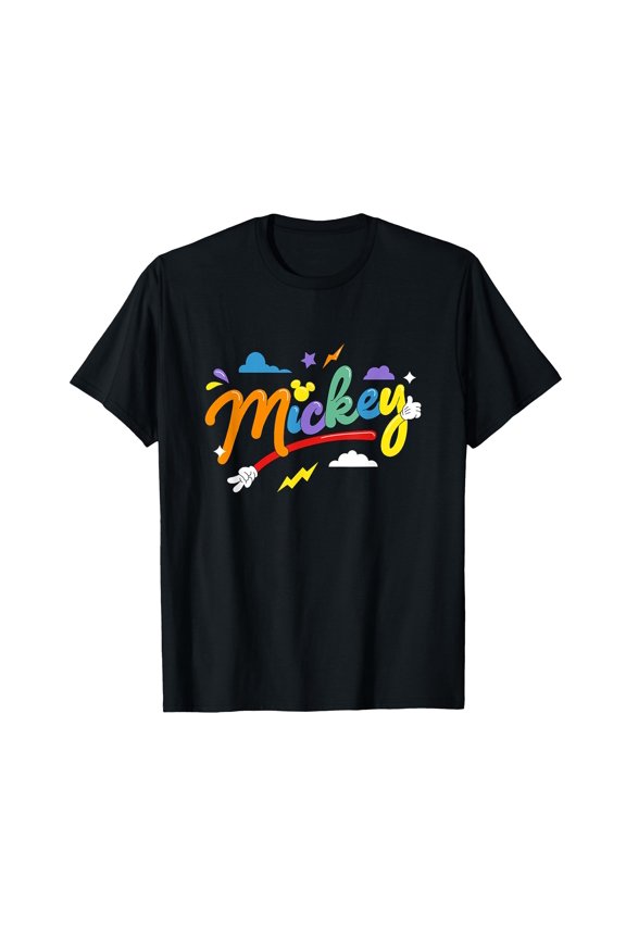Colorful Retro Rainbow Bubble Logo T-Shirt for Fun and Playful Style