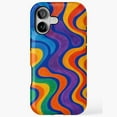 thumbnail image 1 of Colorful Retro Waves Psychedelic Abstract Art iPhone Case 17 to 11 Pro Max, 1 of 2