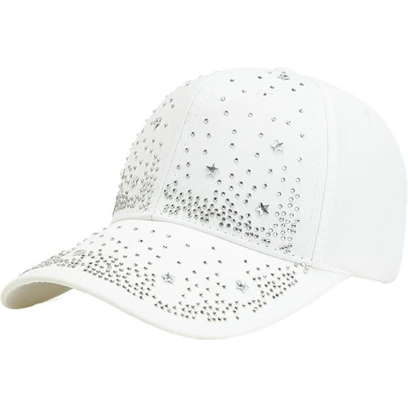 Colorful Rhinestone Baseball Cap Women Bling Butterfly Sequin Sun Protection Duckbill Hat Breathable Cotton