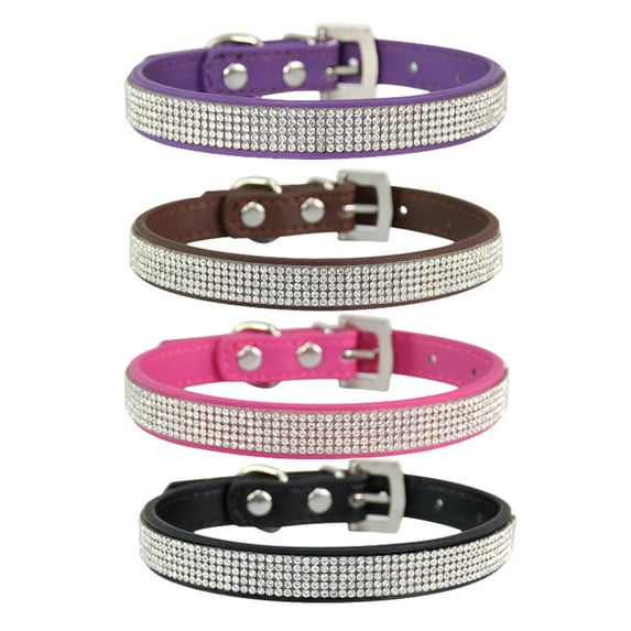 Colorful Rhinestone Rhinestone Small Dog Collar Girls Cat Collar/brown